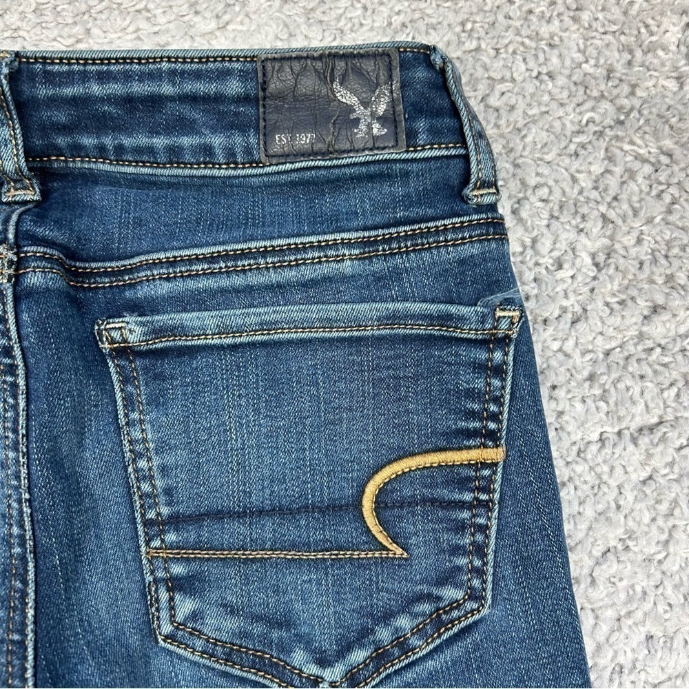 American Eagle Jeans Womens 0 Short Jegging Dark Wash Super Stretch Casual Basic - Picture 4 of 5